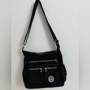 Black Crossbody Bag with Logo